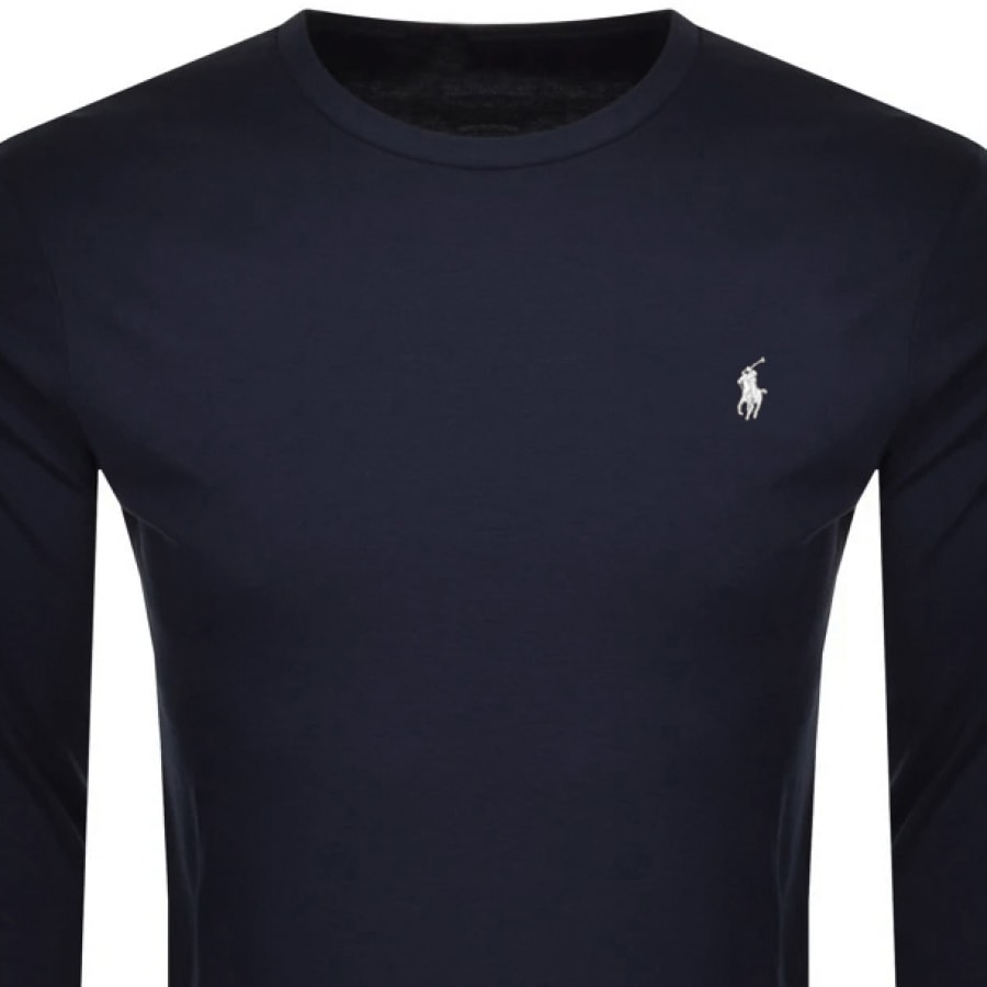 Alternative Image for ProductRalph Lauren Long Sleeved Crew Neck T Shirt Navy2